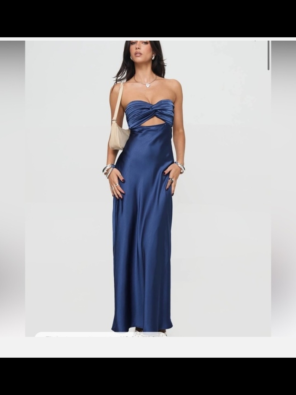 Princess Polly $99 Faviola Strapless Maxi Dress Blue